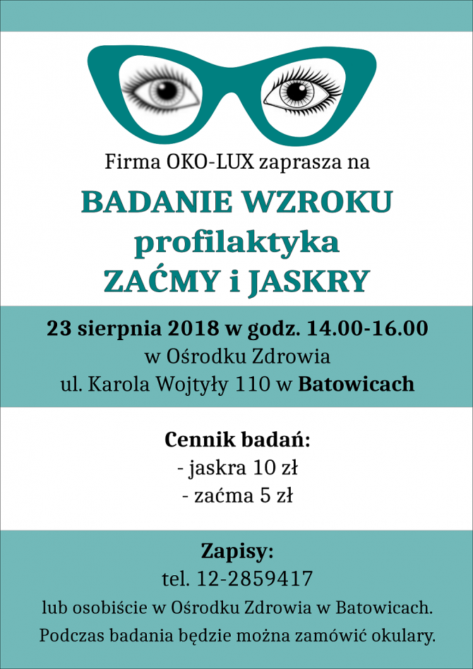 Badania profilaktyczne w&nbsp;kierunku zaćmy i&nbsp;jaskry