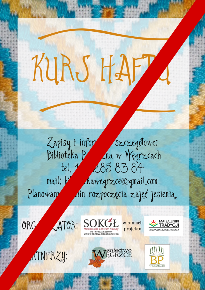 Warsztaty haftu odwołane