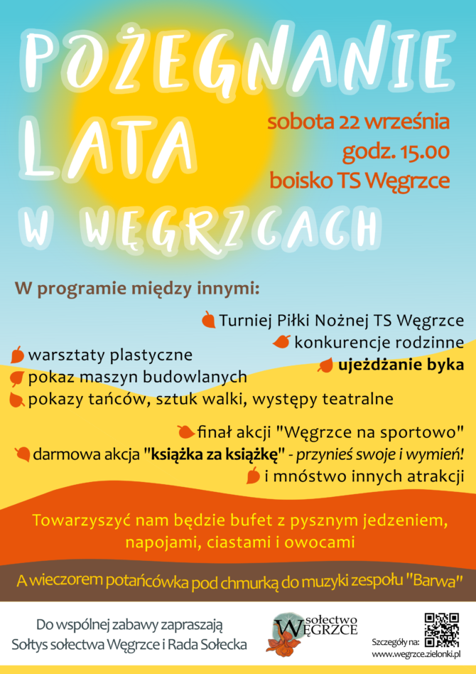 Zapraszamy na&nbsp;piknik Pożegnanie Lata w&nbsp;Węgrzcach