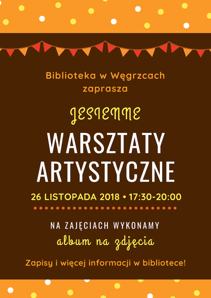 Jesienne warsztaty artystyczne w&nbsp;Bibliotece Publicznej w&nbsp;Węgrzcach