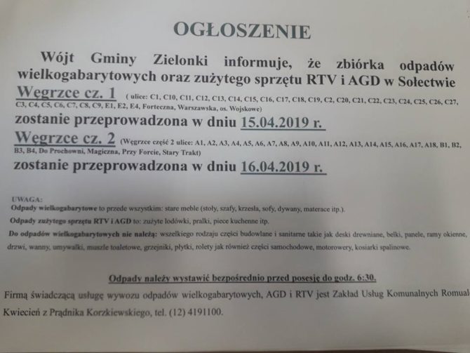 Zbiórka śmieci wielkogabarytowych