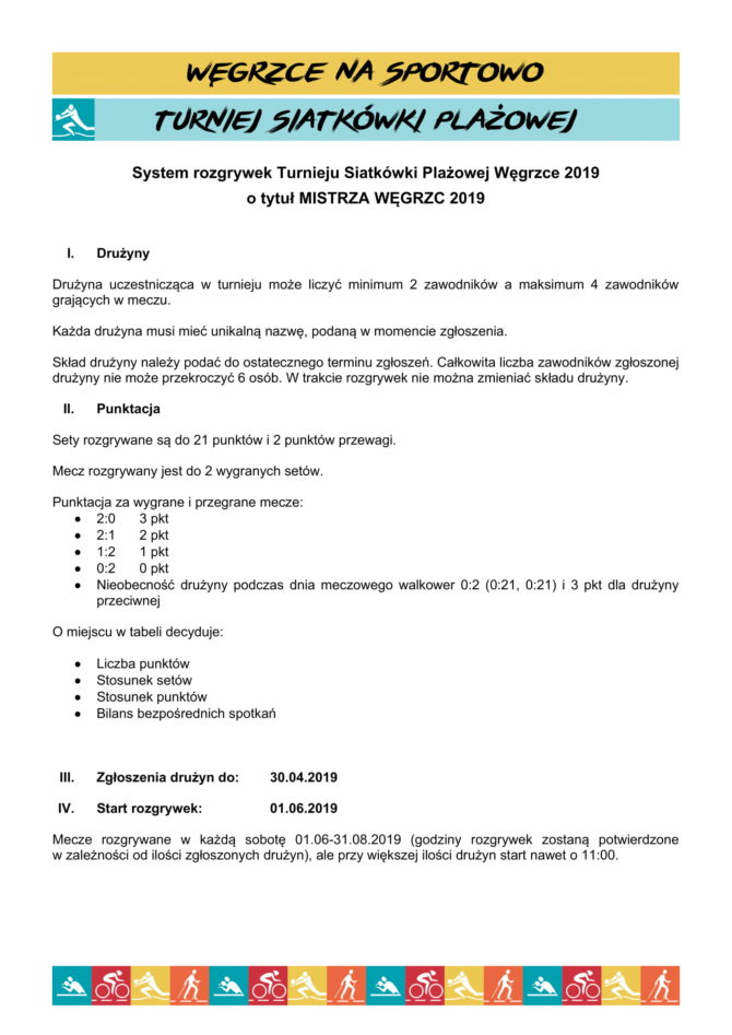 Węgrzce na&nbsp;sportowo – regulamin turnieju siatkówki plażowej
