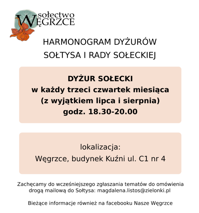 Dyżury Sołtysa i&nbsp;Rady Sołeckiej