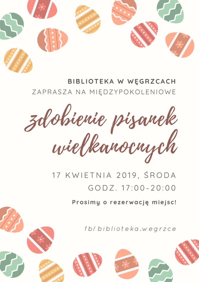Międzypokoleniowe zdobienie pisanek w&nbsp;Bibliotece w&nbsp;Węgrzcach