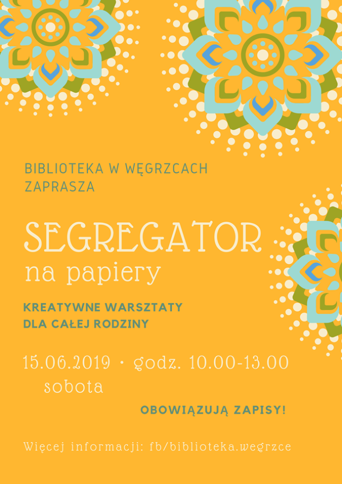 Zaproszenie na&nbsp;warsztaty do&nbsp;Biblioteki w&nbsp;Węgrzcach