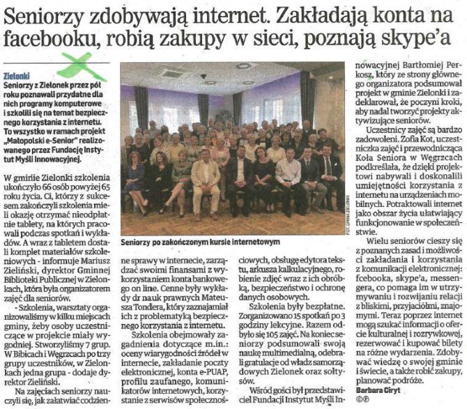 Aktywność Seniorów z&nbsp;Gminy Zielonki