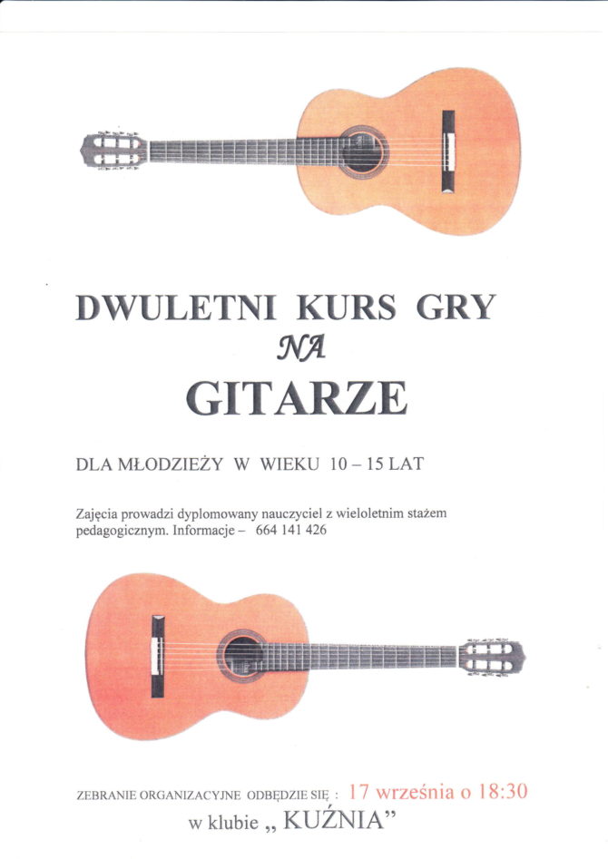 Kurs nauki gry na&nbsp;gitarze w&nbsp;Kuźni