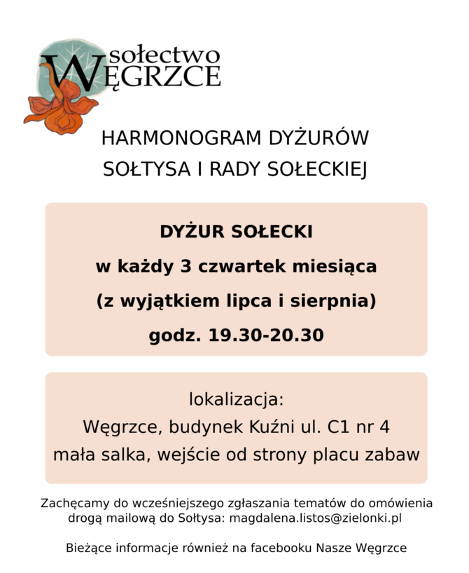 Dyżury sołtysa w&nbsp;Starej Kuźni