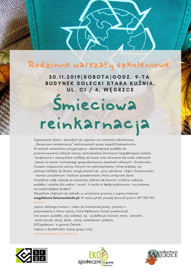 Śmieciowa reinkarnacja – 30.11 warsztaty w&nbsp;Starej Kuźni