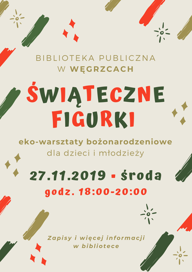„Świąteczne figurki” – 27.11 ekowarsztaty bożonarodzeniowe dla dzieci i&nbsp;młodzieży