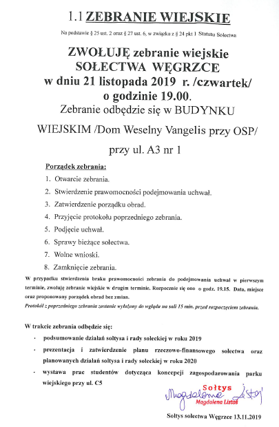Zebranie Wiejskie w&nbsp;Węgrzcach