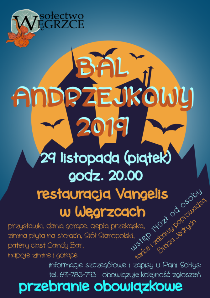 Zapraszamy na&nbsp;Bal Andrzejkowy do&nbsp;Węgrzc!