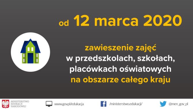 UWAGA: ZAWIESZENIE ZAJĘĆ W&nbsp;SZKOŁACH!
