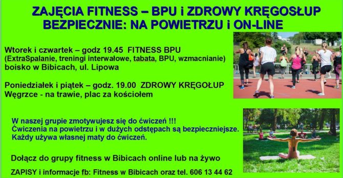 Ruszają zajęcia plenerowe fitness w&nbsp;Węgrzcach i&nbsp;w&nbsp;Bibicach