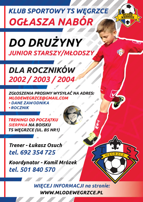 Nabór do&nbsp;TS&nbsp;Węgrzce dla roczników 2002/2003/2004