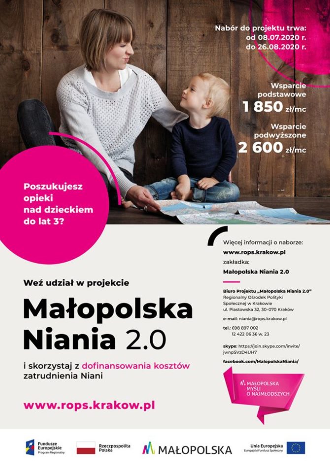 Ruszył trzeci nabór do&nbsp;projektu „Małopolska Niania 2.0”