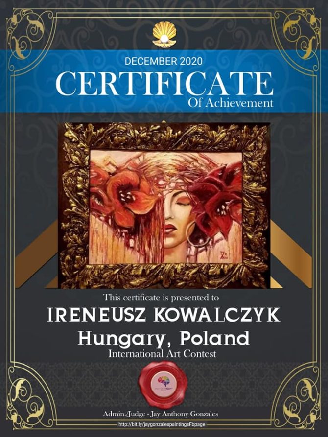 Ireneusz Kowalczyk, mieszkaniec Węgrzc, nagrodzony w&nbsp;międzynarodowym konkursie sztuki online 2021