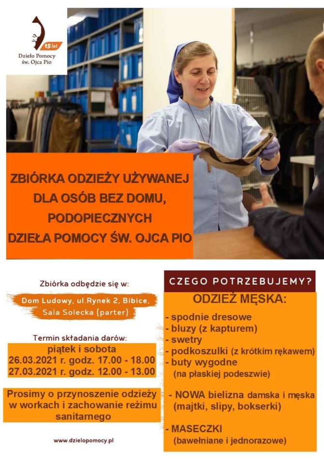 Zbiórka odzieży w&nbsp;Bibicach