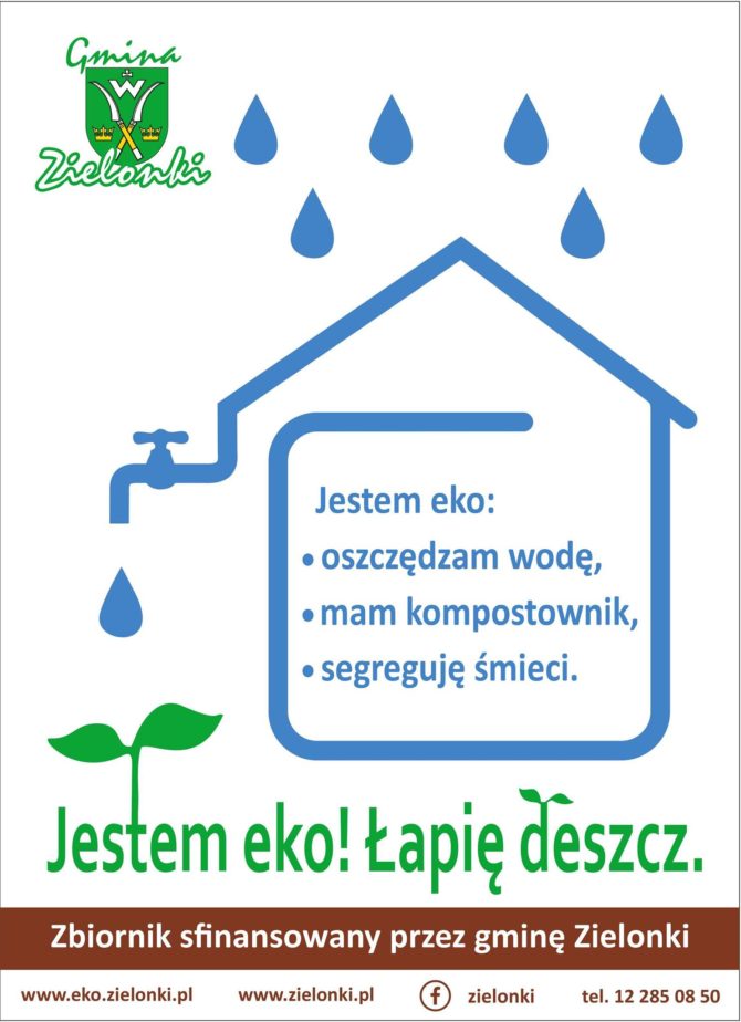 Projekt mikroretencji „Jestem eko! Łapię deszcz” w&nbsp;Gminie Zielonki