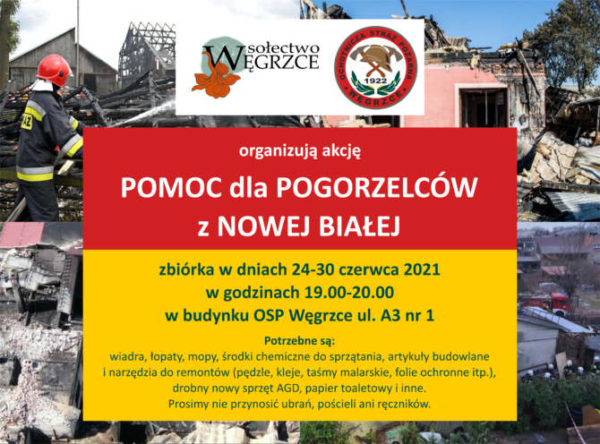Zbiórka dla poszkodowanych w&nbsp;wielkim pożarze w&nbsp;Nowej Białej