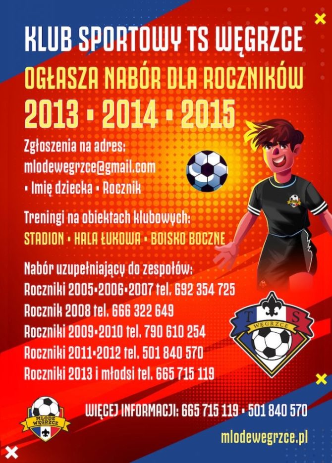 TS&nbsp;Węgrzce ogłasza nabór dla roczników 2013, 2014 i&nbsp;2015