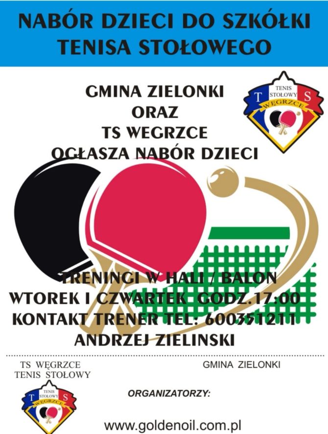TS&nbsp;Węgrzce ogłasza nabór do&nbsp;szkółki tenisa stołowego