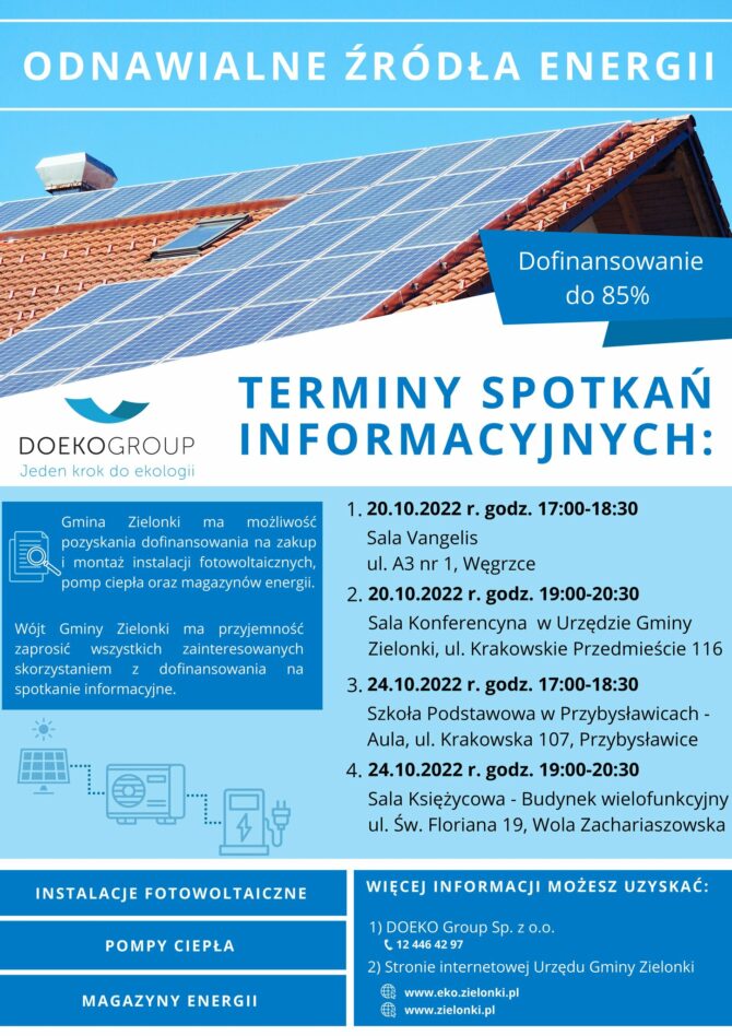 Spotkanie w&nbsp;Węgrzcach w/s programów dofinansowań do&nbsp;instalacji fotowoltaicznych