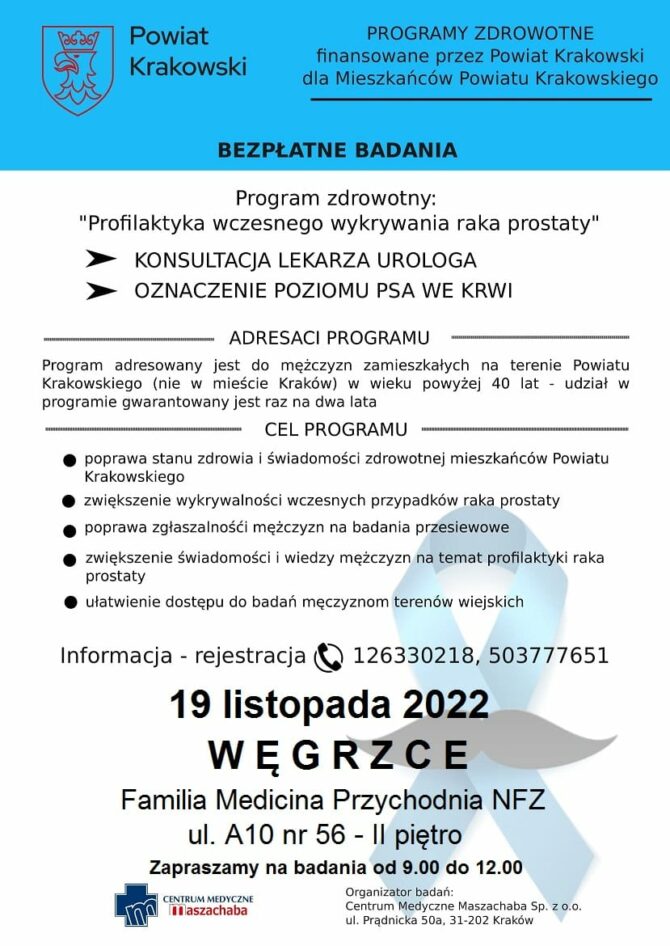 Badania w&nbsp;ramach programu „Profilaktyka wczesnego wykrywania raka prostaty”