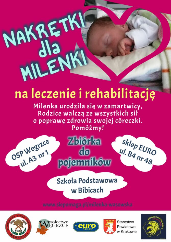 Podsumowanie akcji zbierania nakrętek dla Milenki