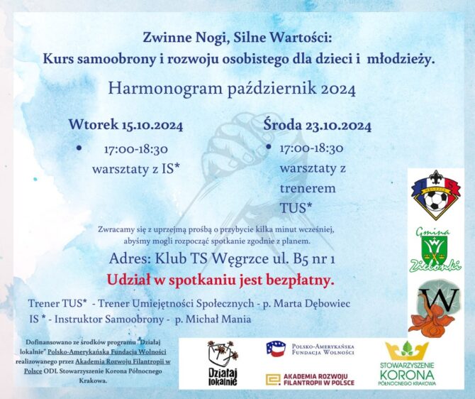 Warsztaty kursu samoobrony i&nbsp;rozwoju osobistego dzieci i&nbsp;młodzieży