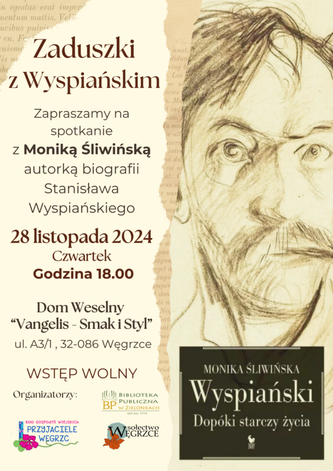 Zaduszki z&nbsp;Wyspiańskim – spotkanie z&nbsp;Moniką Śliwińską, autorką biografii „Wyspiański. Dopóki starczy życia”