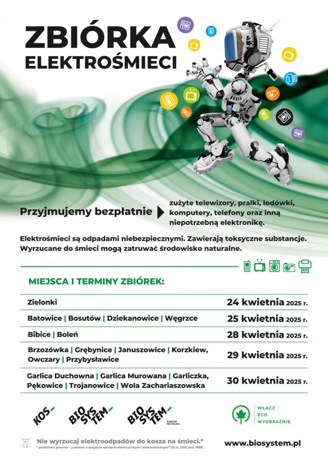 25 kwietnia zbiórka elektroodpadów