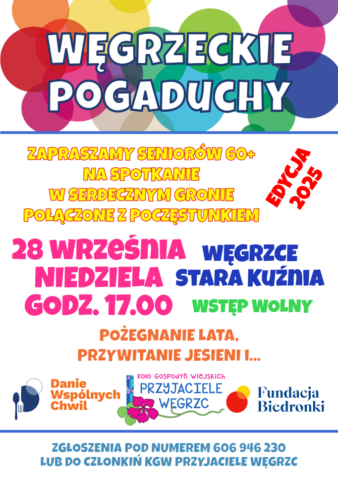 Zaproszenie na&nbsp;Węgrzeckie Pogaduchy dla Seniorów