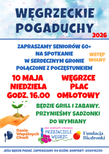 Węgrzeckie Pogaduchy 60+ z Daniem Wspólnych Chwil z Fundacją Biedronki @ Park w Węgrzcach przy C5